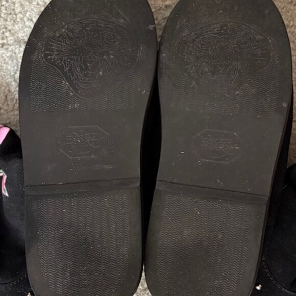 Ladies Ed Harding Black Suede Boots with Faux Fur Trim - Picture 4 of 4